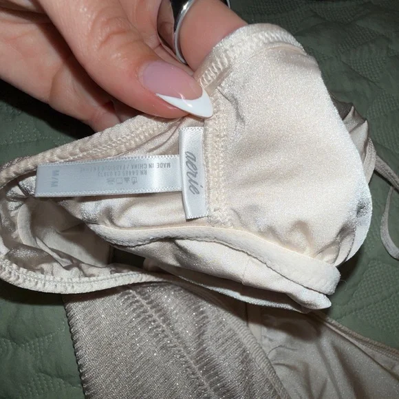 Aerie Cream Ribbed Bandeau with Stretchy Comfort - Picture 6 of 8